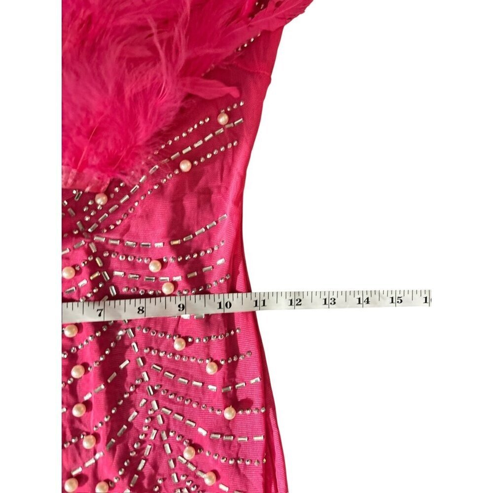 Women's Bodycon Super Pearly Pink Lace Dress - Picture 5 of 7